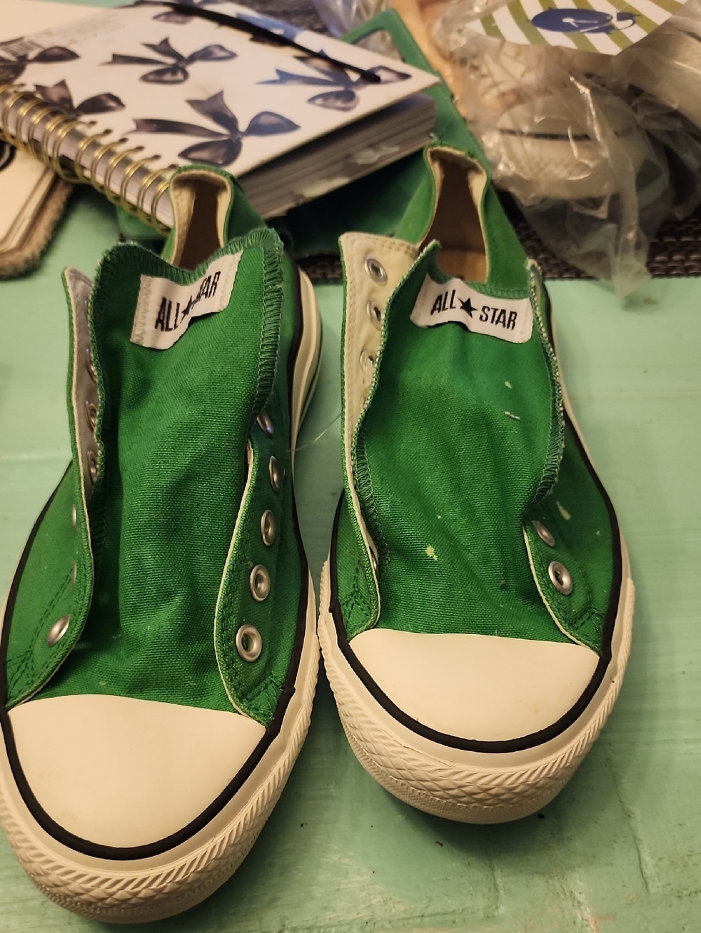 Converse Green Canvas Sneakers Size 10 Mens 12 Womens